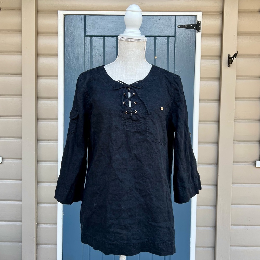 Lauren Ralph Lauren Blouse 100% Linen
3/4 Sleeve Women’s Size Large